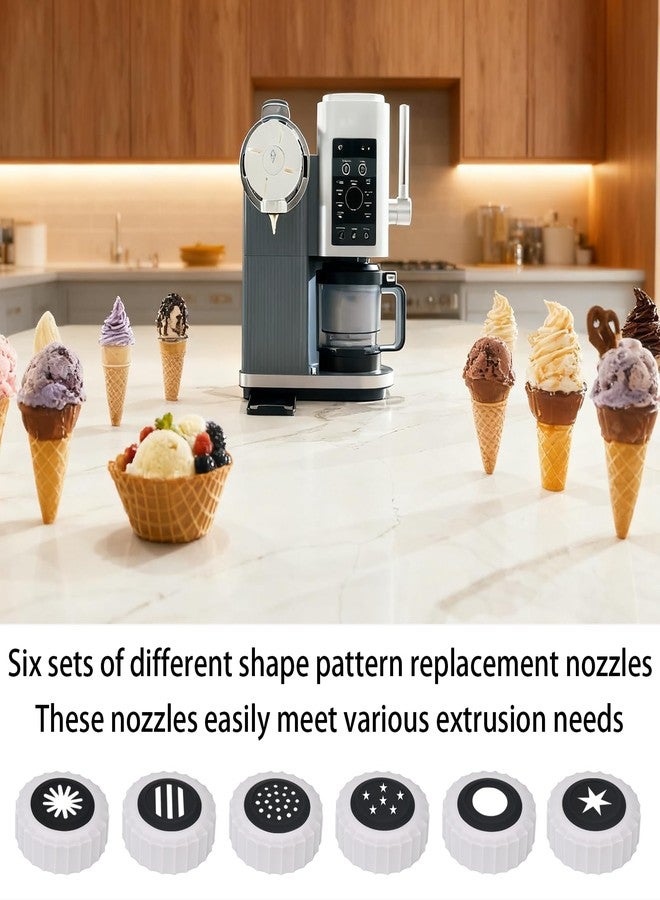 ziHenryDa 6 sets swirl nozzle for Ninja Swirl Creami Pints Lids,Soft Serve Maker nozzle for Ninja Swirl Creami NC701 & NC700 Pints Lids,(6 groups of different shapes) (6, Black) - Image 4